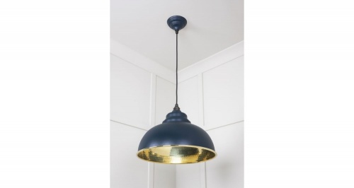 Hammered Brass Harborne Pendant in Dusk