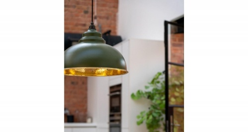 Hammered Brass Harborne Pendant in Heath