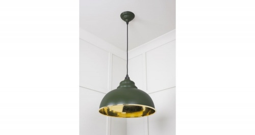 Hammered Brass Harborne Pendant in Heath