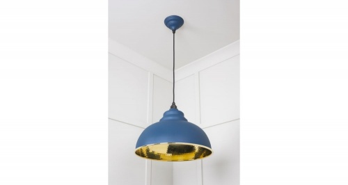 Hammered Brass Harborne Pendant in Upstream