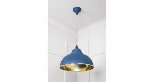 Hammered Brass Harborne Pendant in Upstream