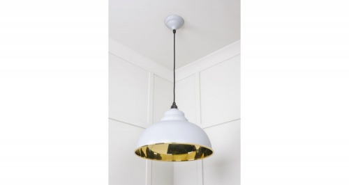 Smooth Brass Harborne Pendant in Birch