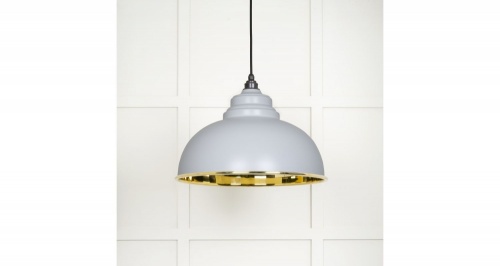 Smooth Brass Harborne Pendant in Birch