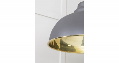 Smooth Brass Harborne Pendant in Bluff