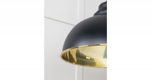 Smooth Brass Harborne Pendant in Elan Black