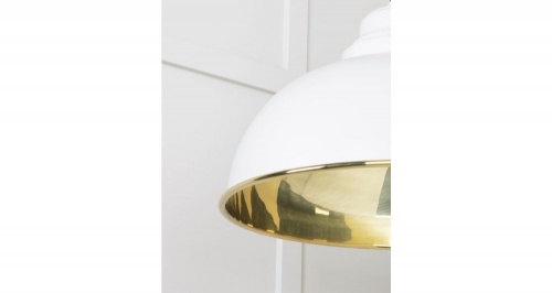 Smooth Brass Harborne Pendant in Flock