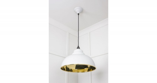 Smooth Brass Harborne Pendant in Flock