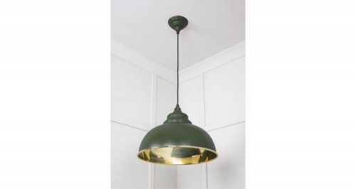 Smooth Brass Harborne Pendant in Heath