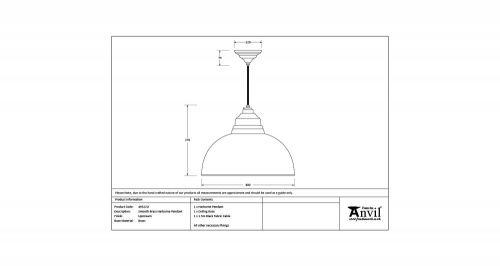 Smooth Brass Harborne Pendant in Upstream