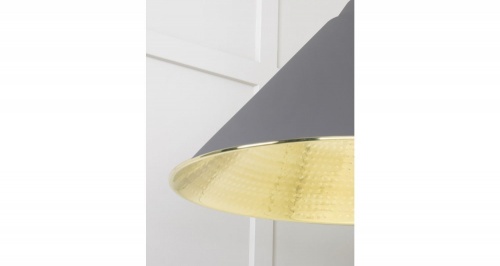 Hammered Brass Hockley Pendant in Bluff