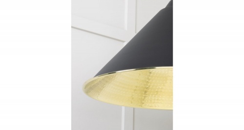 Hammered Brass Hockley Pendant in Elan Black