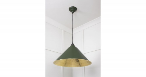 Hammered Brass Hockley Pendant in Heath