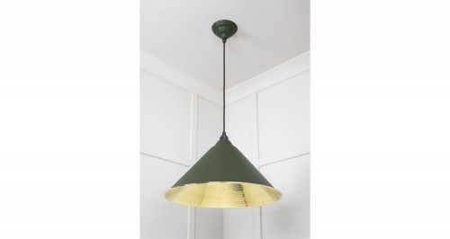 Hammered Brass Hockley Pendant in Heath