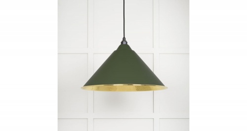 Hammered Brass Hockley Pendant in Heath