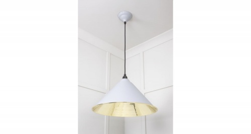 Smooth Brass Hockley Pendant in Birch