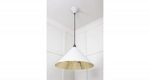 Smooth Brass Hockley Pendant in Flock