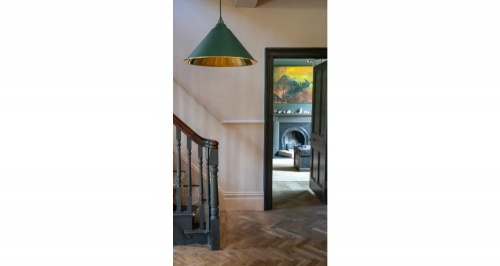 Smooth Brass Hockley Pendant in Heath