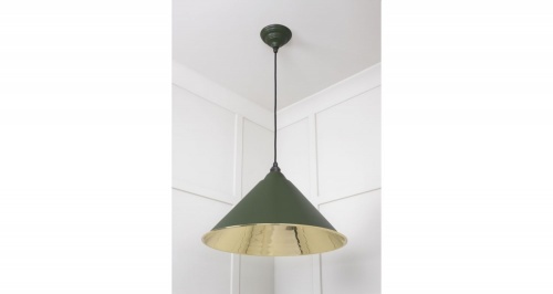 Smooth Brass Hockley Pendant in Heath