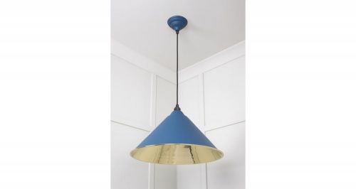 Smooth Brass Hockley Pendant in Upstream