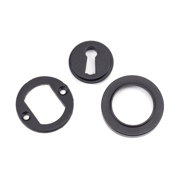 Matt Black Round Escutcheon (Plain Rose)