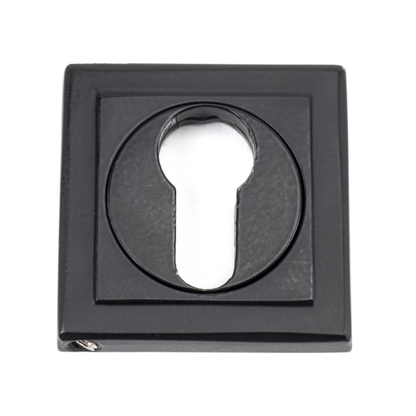 Matt Black Round Euro Escutcheon (Square Rose)