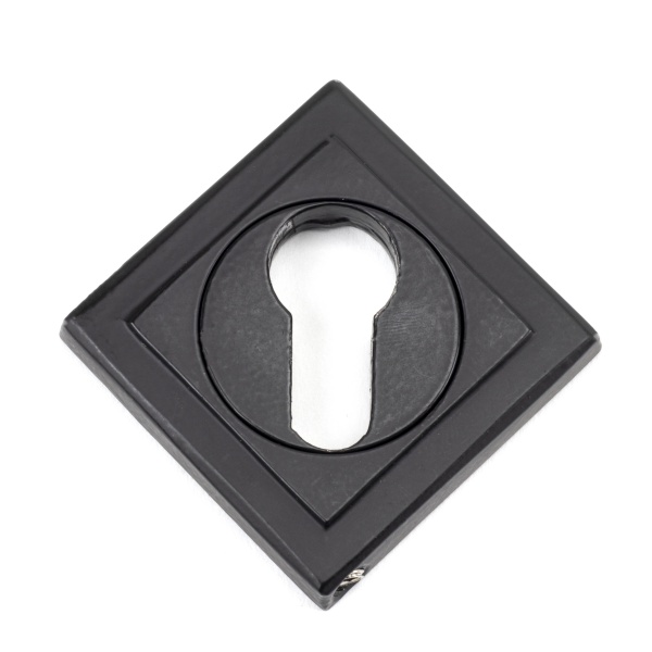 Matt Black Round Euro Escutcheon (Square Rose)