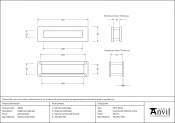 Satin Marine SS (316) Traditional Letterbox