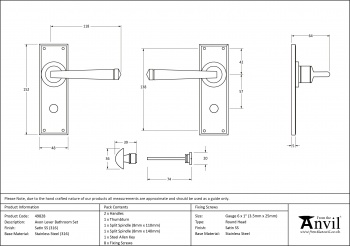 Satin Marine SS (316) Avon Lever Bathroom Set