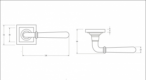 Polished Chrome Newbury Lever on Rose Set (Square) - U