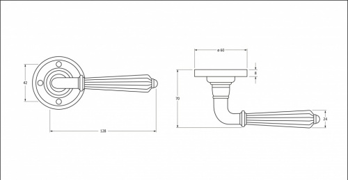 Polished Nickel Hinton Lever on Rose Set - U