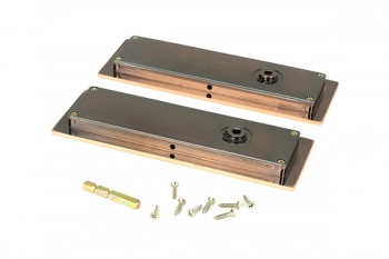 Polished Bronze 175mm Plain Rectangular Pull - Privacy Set