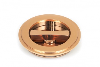 Polished Bronze 75mm Art Deco Round Pull - Privacy Set