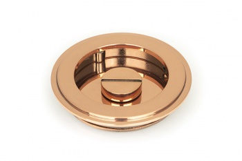 Polished Bronze 75mm Art Deco Round Pull - Privacy Set