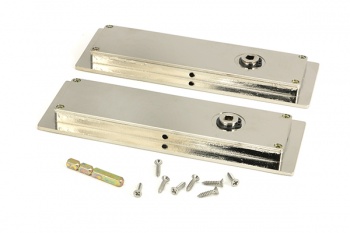 Polished Nickel 175mm Plain Rectangular Pull - Privacy Set