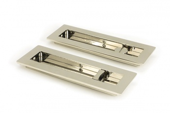 Polished Nickel 175mm Plain Rectangular Pull - Privacy Set