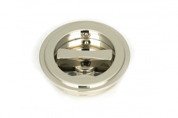 Polished Nickel 60mm Art Deco Round Pull - Privacy Set