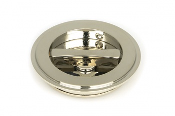 Polished Nickel 75mm Art Deco Round Pull - Privacy Set