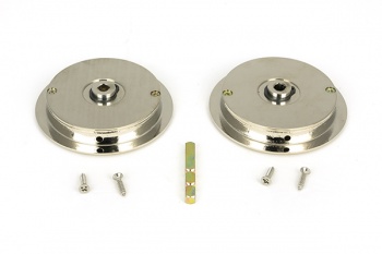 Polished Nickel 75mm Art Deco Round Pull - Privacy Set