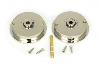 Polished Nickel 60mm Plain Round Pull - Privacy Set