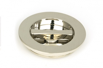 Polished Nickel 75mm Plain Round Pull - Privacy Set