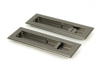 Pewter 175mm Art Deco Rectangular Pull - Privacy Set