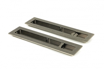 Pewter 250mm Plain Rectangular Pull - Privacy Set