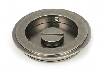 Pewter 75mm Art Deco Round Pull - Privacy Set