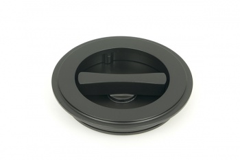 Matt Black 75mm Art Deco Round Pull - Privacy Set