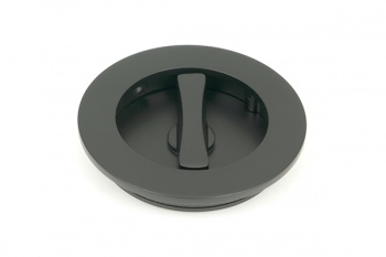 Matt Black 75mm Plain Round Pull - Privacy Set