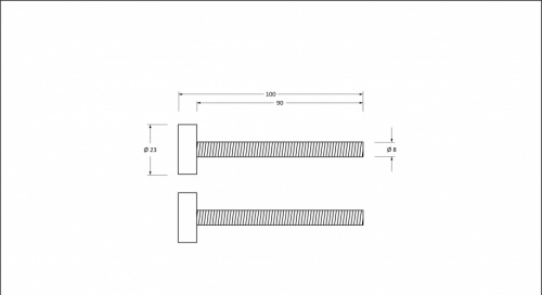 Satin SS (304) 100mm Bolt Fixings for T Bar (2)