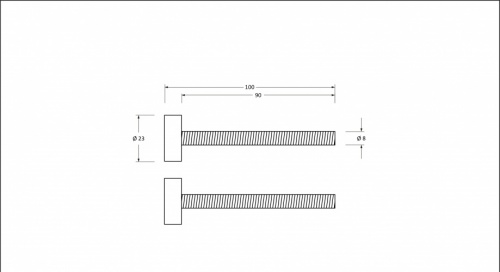 Polished SS (304) 100mm Bolt Fixings for T Bar (2)