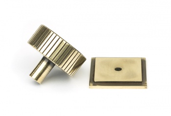 Aged Brass Judd Cabinet Knob - 38mm (Square)