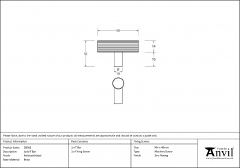 Polished Nickel Judd T-Bar