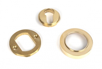 Polished Brass Round Euro Escutcheon (Plain)